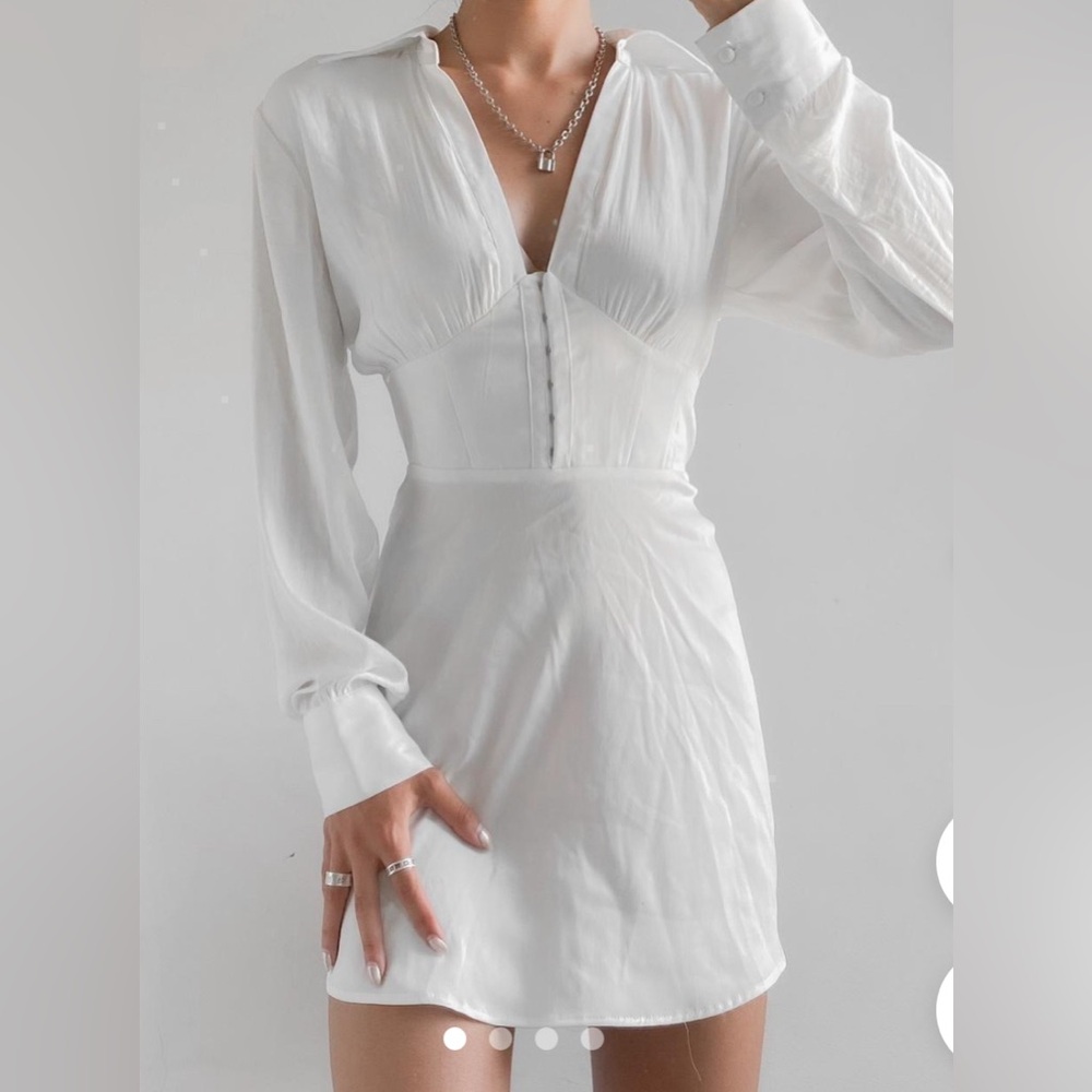 Urban outfitters corset white long sleeve dress size xs NWOT